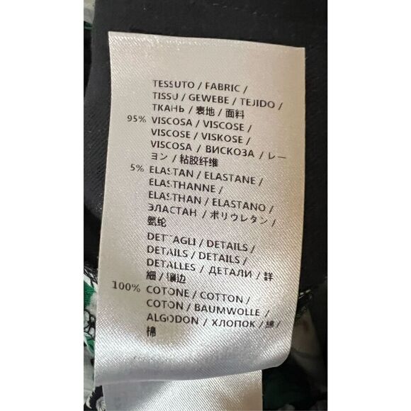 Stella McCartney Green Floral Elastic Back Skinny Viscose Pants w/tapered Ankles - Picture 14 of 16